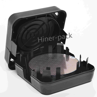 Un bon prix. 8 pouces boîte d'expédition Wafer Black Wafer boîtes de piles antistatique horizontale pour puce à semi-conducteurs en ligne